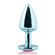 Hard Plug Anal de Metal Azul com Joia (Imagem 1 de 5)