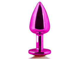 Hard Plug Anal de Metal Rosa com Joia