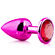 Hard Plug Anal de Metal Rosa com Joia (Imagem 2 de 5)