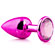 Hard Plug Anal de Metal Rosa com Joia (Imagem 3 de 5)