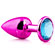 Hard Plug Anal de Metal Rosa com Joia (Imagem 4 de 5)
