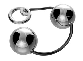 Colar Tailandês 2 Bolas Metal Cinza Metálico Hard