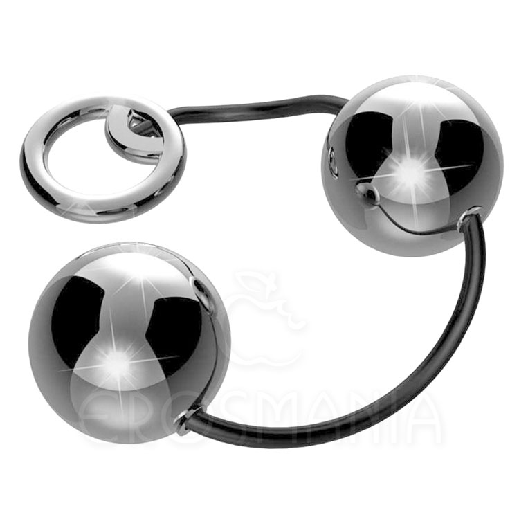 Colar Tailandês 2 Bolas Metal Cinza Metálico Hard
