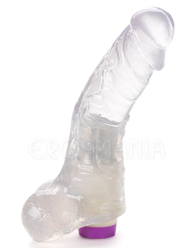 Nacho Vidal Incolor - Pênis Vibrador Escroto 23cm
