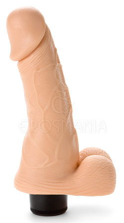 Real 7" - Pênis com escroto e vibrador - 18cm
