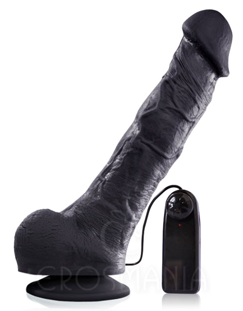 Nacho Preto c/ Vibrador e Ventosa - Pênis 24cm