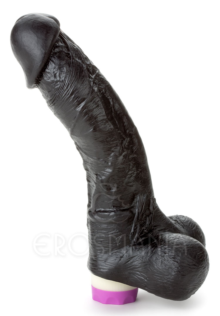 Nacho Vidal Black - Pênis Vibrador c/ Escroto 22cm