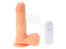Prótese 6" Pele - Escroto, Vibrador e Ventosa