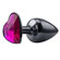 Heart Plug Anal Metal Cinza Metálico Coração Rosa (Imagem 1 de 2)