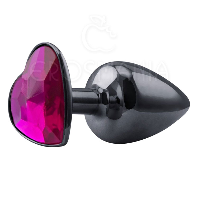 Heart Plug Anal Metal Cinza Metálico Coração Rosa