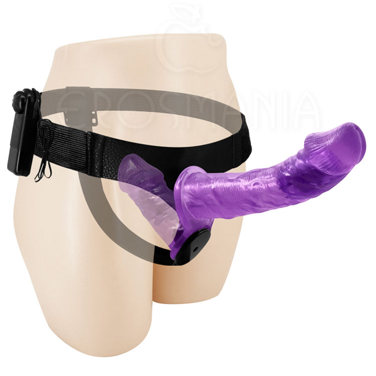 Ultra Passionate Harness Dual-Motor Purple. 2pênis