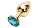 Gold Butt Plug Crystal Jewelry Blue - Plug Metal M