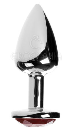Hard Plug Anal de Metal Cromado com Joia