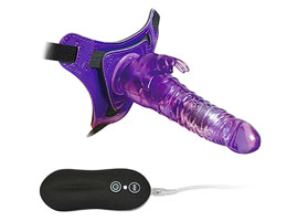 Harness Rabbit Dong 8,5" Purple - Cinta 10 funções