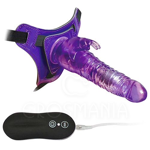 Harness Rabbit Dong 8,5" Purple - Cinta 10 funções