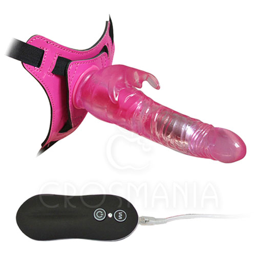 Harness Rabbit Dong 8,5" Pink - Cinta 10 funções