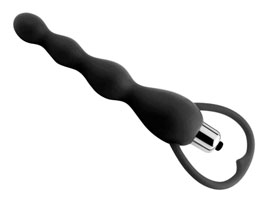 Docoo Vibrating Anal Beads Black - Bastão Anal