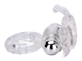 Butterfly Clear Vibrating Cock Ring - 7 funções Butterfly Clear Vibrating Cock Ring - 7 funções