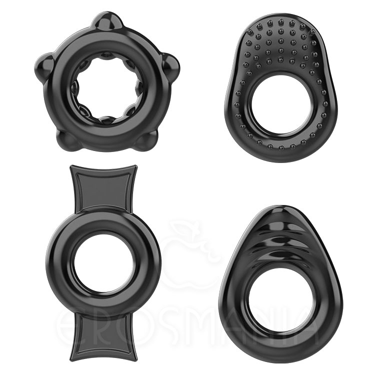 Cock Rings Set B - Kit com 4 Anéis Penianos