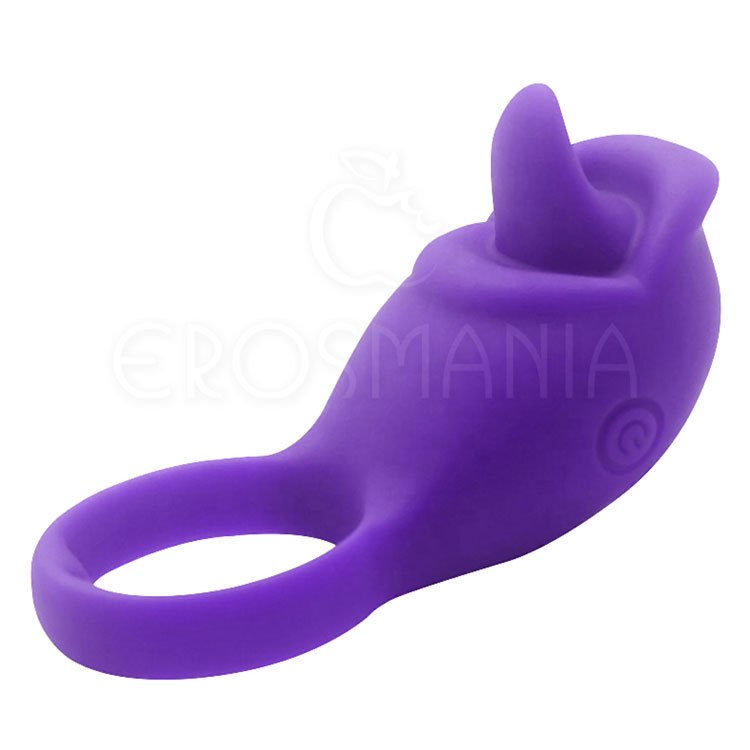 Silicone Love Ring Tongue Purple - Anel vibrador