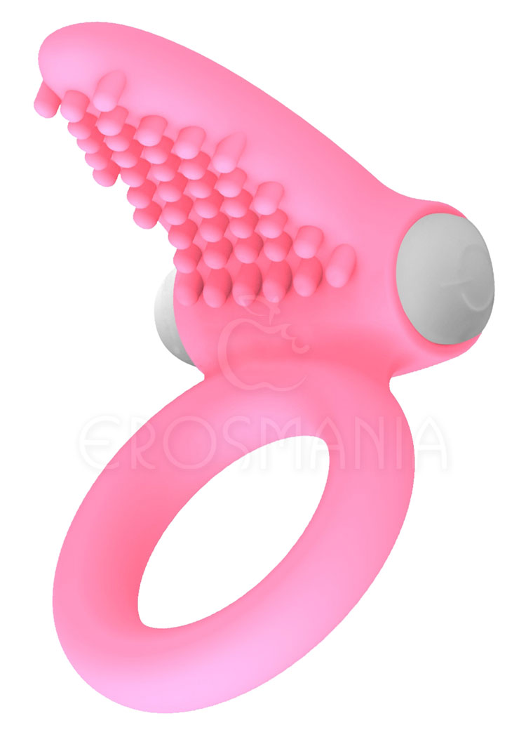 X-Basic Tongue Silicone Cockring Pink - Silicone