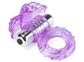 Butterfly Purple Vibrating Cock Ring - 7 funções