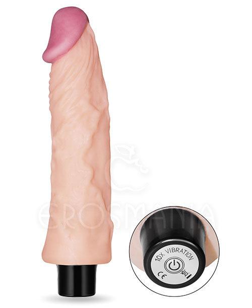Real Softee Long 8" Dong - Pênis 10 vibrações