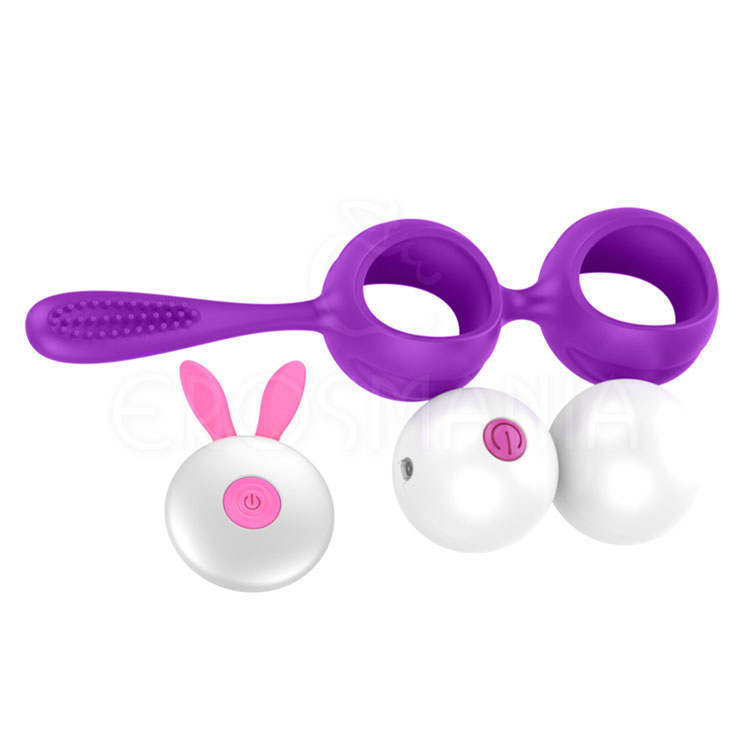 Remote Control Vibrating Balls Purple - 12 funções