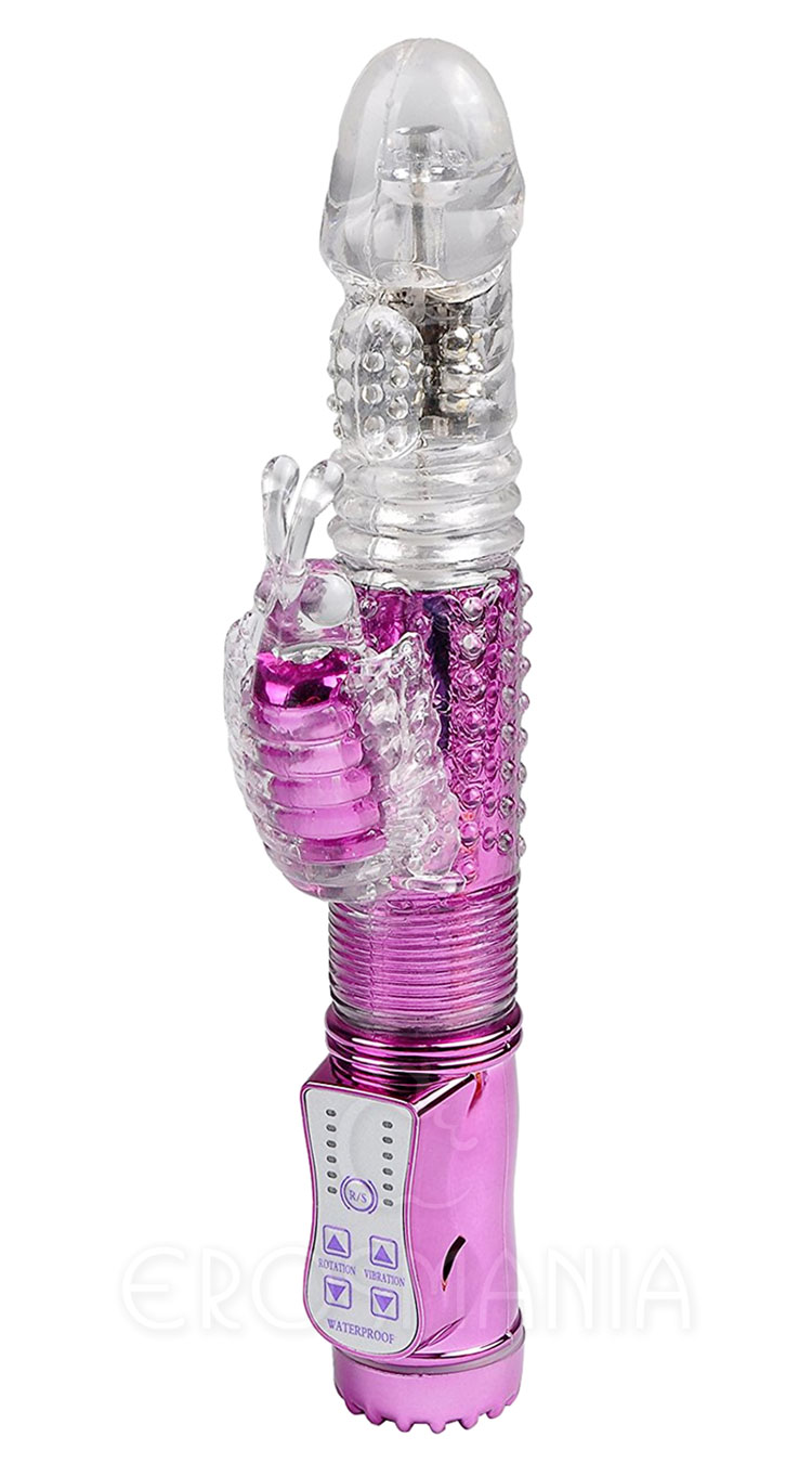 Rechargeable Rabbit Rose - Pênis vai-e-vem e Gira
