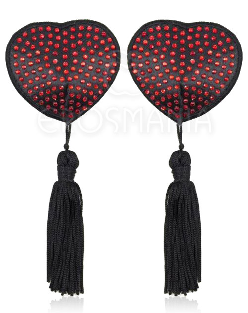 Nipple Coração Adesivo com Strass e Pingentes
