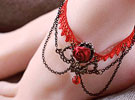 Tornozeleira Gótica Rosa Vermelha - Anklets
