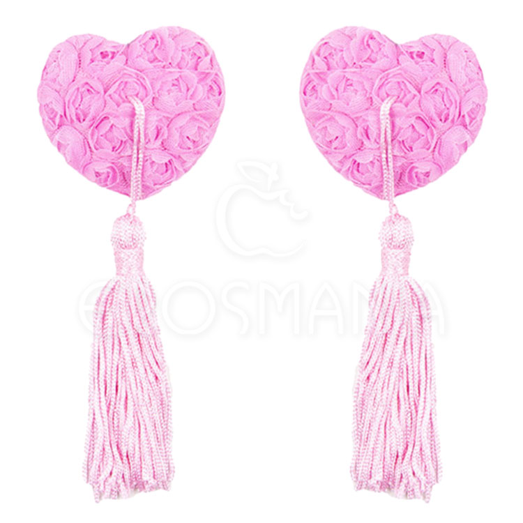 Nipple Adesivo com Rosinhas e Pingentes - Pink