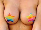 Nipples Adesivos Estrela - Arco Iris