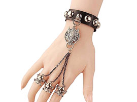 Pulseira com anéis Black Skull - Dominatrix