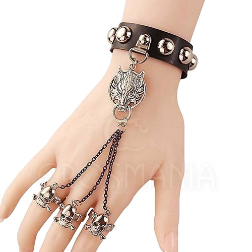 Pulseira com anéis Black Skull - Dominatrix