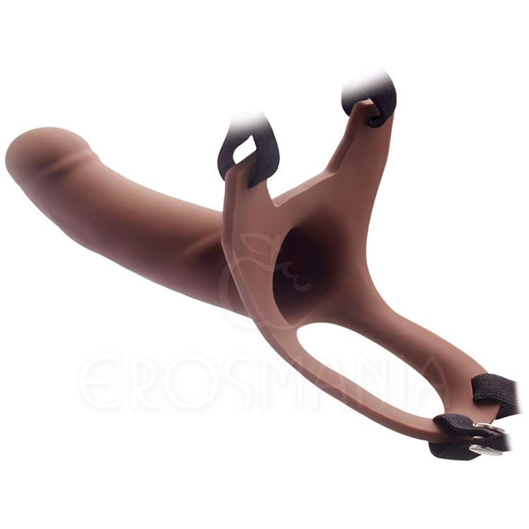 Silicone Curved Dong 6.7" Brown - Capa com Cinta
