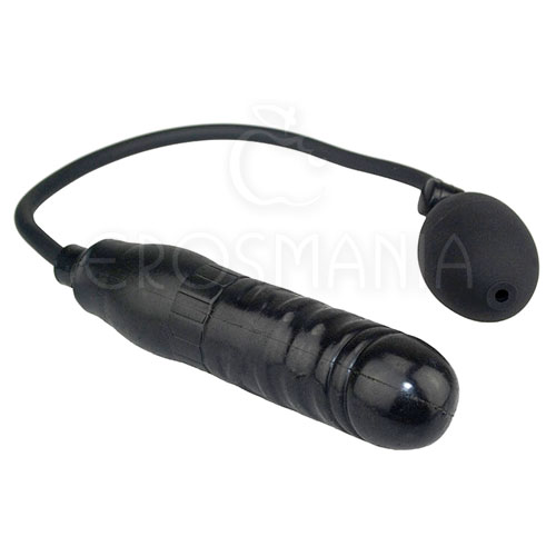 Pump N' Play Dong Black - Pênis anal Inflável