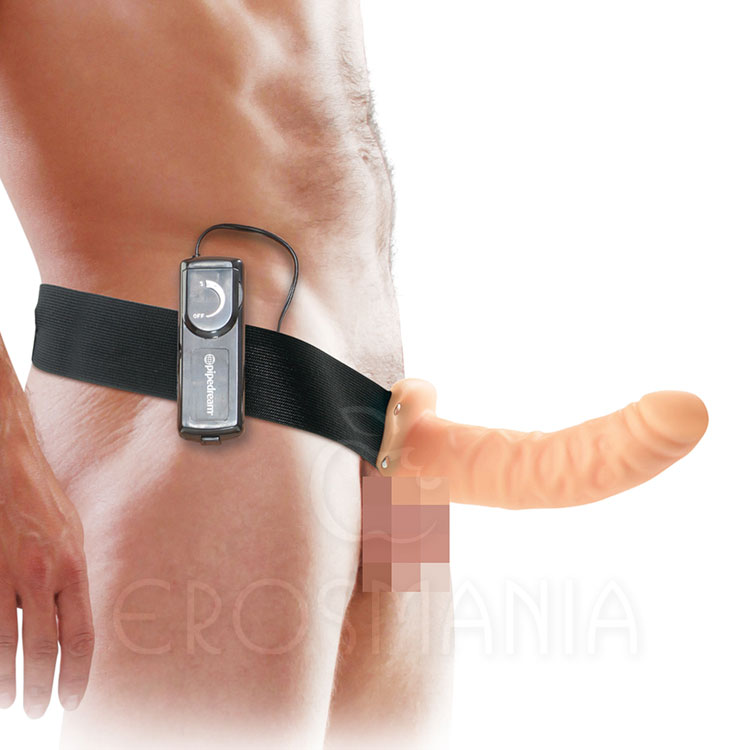 8" Vibrating Hollow Strap-On - Capa com Cinta