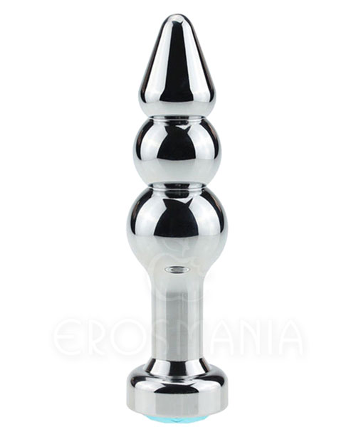 Hard Metal Plug Ball w/ Crystal Blue - Plug anal