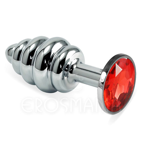 Rosebud Spiral Metal Plug Red - Plug anal de metal