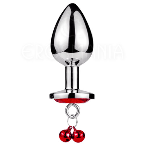 Metal Plug Bell Red - P - Plug anal com sininhos