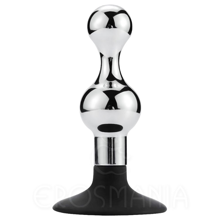 Aluminium Butt Plug 2 Balls - Ventosa de silicone