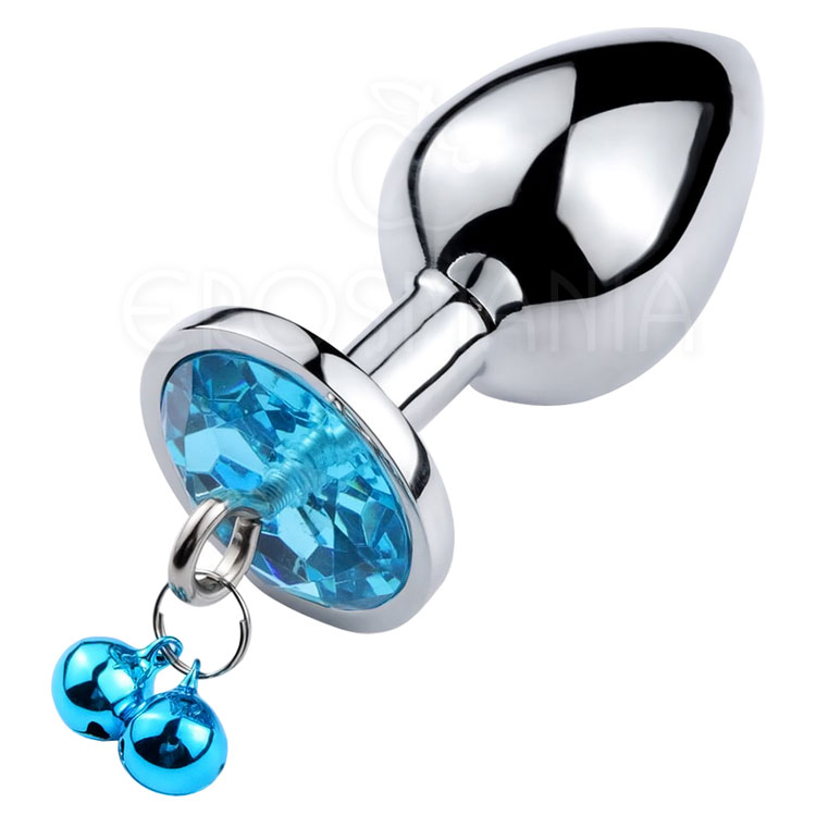 Metal Plug Bell Light Blue P - Plug anal c/ sinos