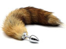 Silver Butt Plug 3.5 w/ Fox Tail - Plug anal metal