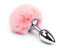 Butt Plug Bunny Tail Pink - Plug metal com rabo M