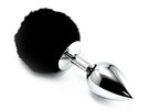 Butt Plug Bunny Tail Black - Plug metal c/ rabo M