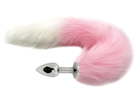 Dual Color Fox Tail Plug - Metal - Com Rabo