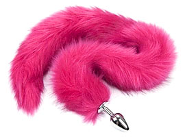 Butt Plug Small w/ Pink Tail - Plug com rabo longo