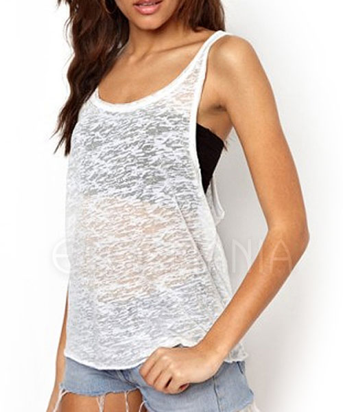 Camiseta Regata Transparente Feminina - Devorê