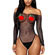 Body Glamour Strass Coloridos - Preto (Imagem 1 de 2)